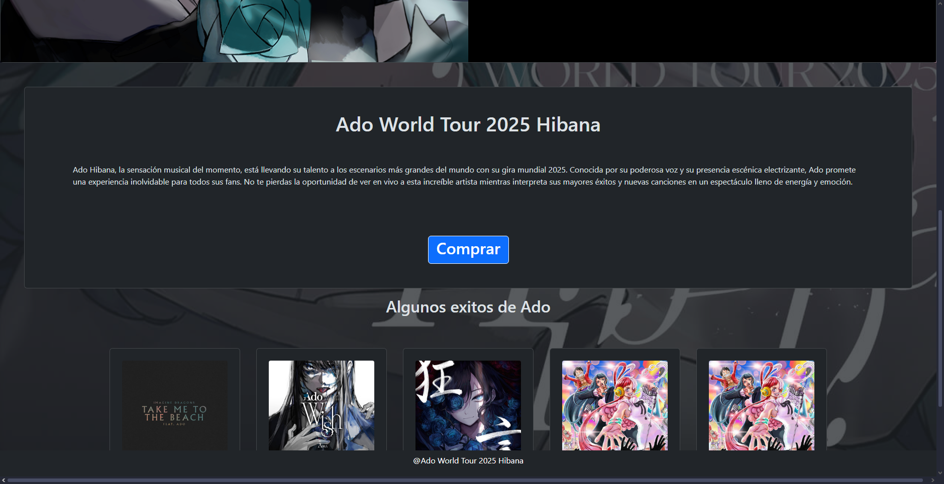 Ado Hibana World Tour Ticket Simulator